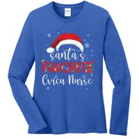 Ugly Sweater Christmas Santas Favorite Cvicu Nurse Xmas Gift Ladies Long Sleeve Shirt