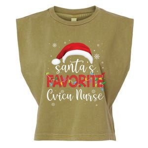 Ugly Sweater Christmas Santas Favorite Cvicu Nurse Xmas Gift Garment-Dyed Women's Muscle Tee