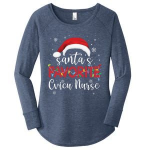 Ugly Sweater Christmas Santas Favorite Cvicu Nurse Xmas Gift Women's Perfect Tri Tunic Long Sleeve Shirt