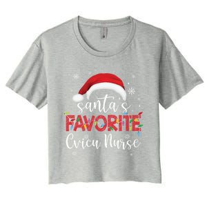 Ugly Sweater Christmas Santas Favorite Cvicu Nurse Xmas Gift Women's Crop Top Tee