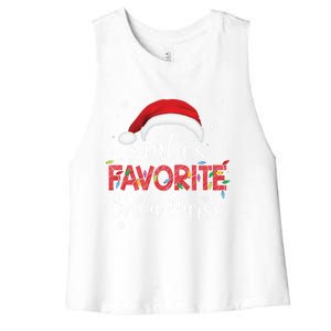 Ugly Sweater Christmas Santas Favorite Cvicu Nurse Xmas Gift Women's Racerback Cropped Tank