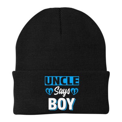 Uncle Says Cute Gender Reveal Team Blue Baby Party Beanie