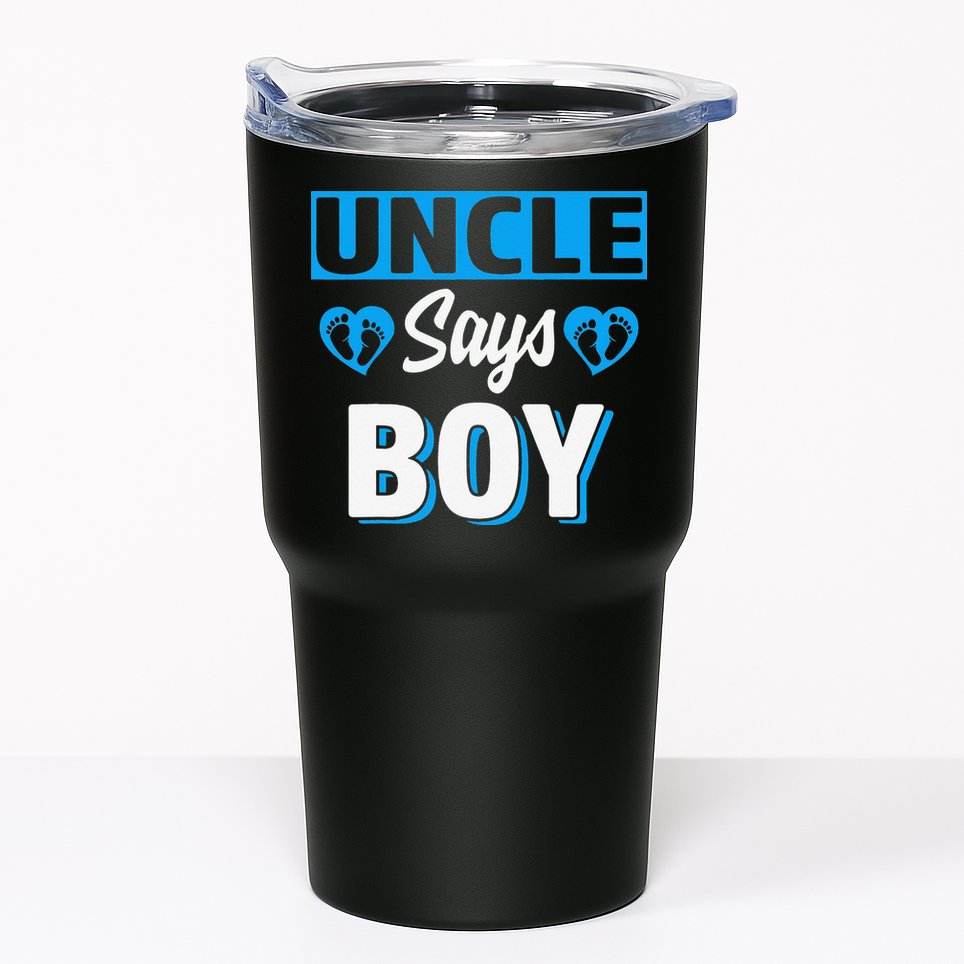 Uncle Says Cute Gender Reveal Team Blue Baby Party Tumbler