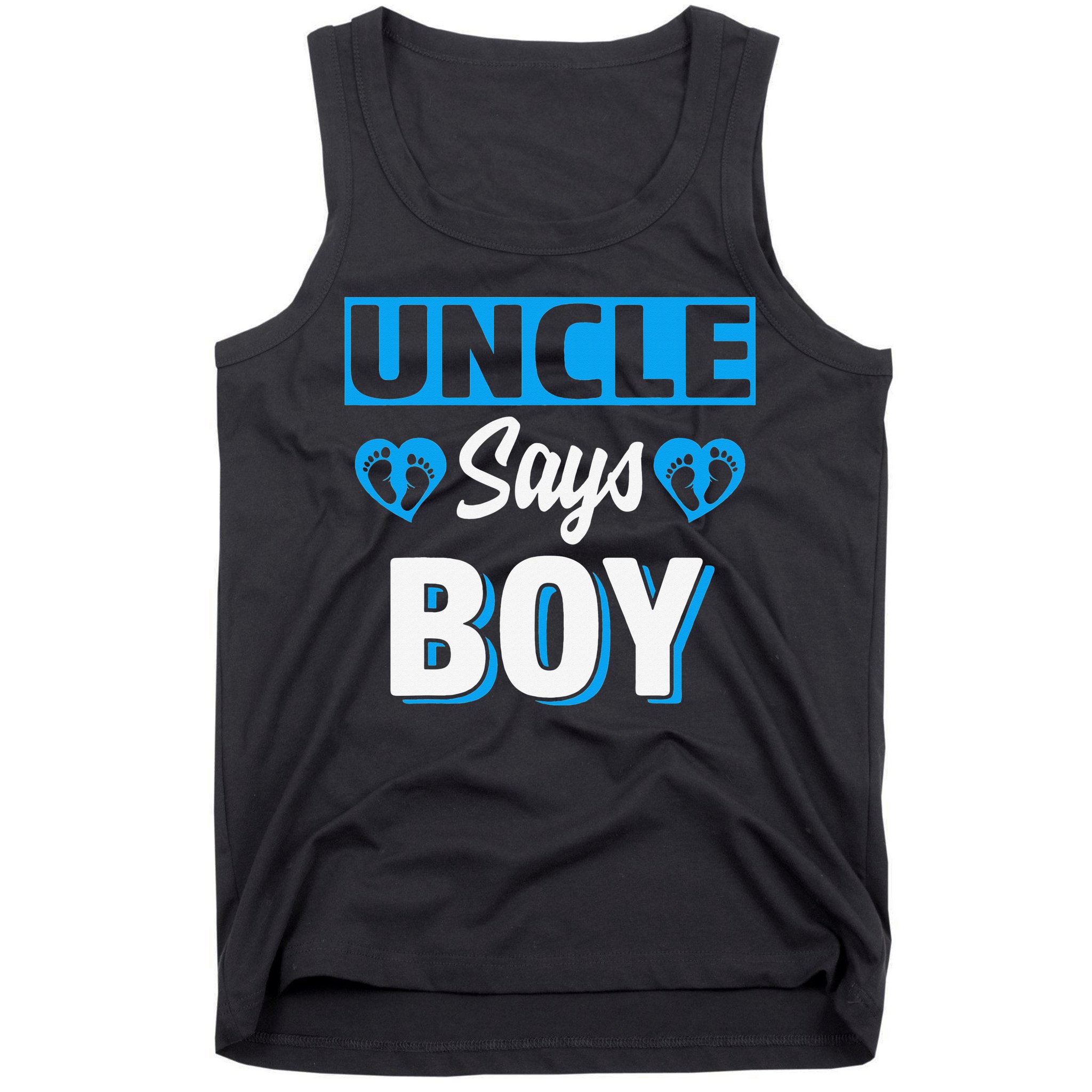 Uncle Says Cute Gender Reveal Team Blue Baby Party Tank Top