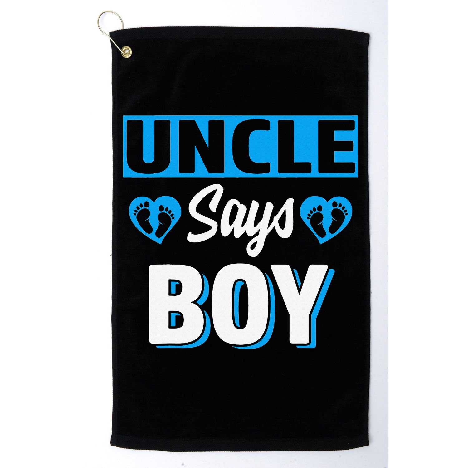Uncle Says Cute Gender Reveal Team Blue Baby Party Golf Towel
