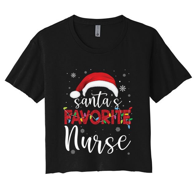 Ugly Sweater Christmas Santas Favorite Nurse Xmas Gift Crop Top