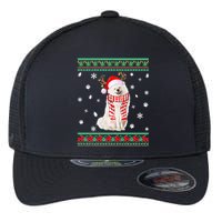 Ugly Sweater Christmas American Eskimo Dog Santa Reindeer Flexfit Unipanel Trucker Cap