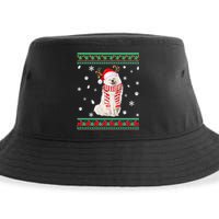 Ugly Sweater Christmas American Eskimo Dog Santa Reindeer Sustainable Bucket Hat