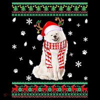 Ugly Sweater Christmas American Eskimo Dog Santa Reindeer 16 in Basic Backpack