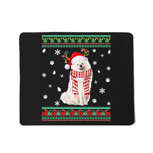 Ugly Sweater Christmas American Eskimo Dog Santa Reindeer Mousepad