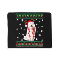 Ugly Sweater Christmas American Eskimo Dog Santa Reindeer Mousepad