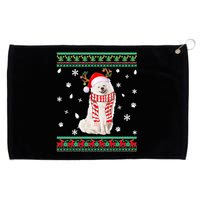 Ugly Sweater Christmas American Eskimo Dog Santa Reindeer Grommeted Golf Towel