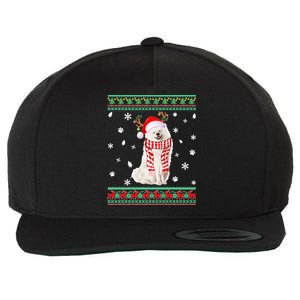 Ugly Sweater Christmas American Eskimo Dog Santa Reindeer Wool Snapback Cap