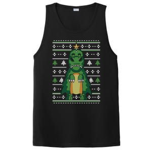 Ugly Sweater Christmas Dinosaur Design Funny Xmas Tree Rex Funny Gift PosiCharge Competitor Tank