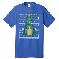 Ugly Sweater Christmas Dinosaur Design Funny Xmas Tree Rex Funny Gift Tall T-Shirt