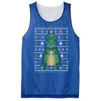 Ugly Sweater Christmas Dinosaur Design Funny Xmas Tree Rex Funny Gift Mesh Reversible Basketball Jersey Tank