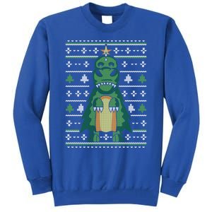 Ugly Sweater Christmas Dinosaur Design Funny Xmas Tree Rex Funny Gift Tall Sweatshirt