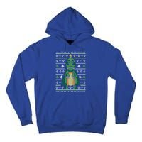 Ugly Sweater Christmas Dinosaur Design Funny Xmas Tree Rex Funny Gift Tall Hoodie