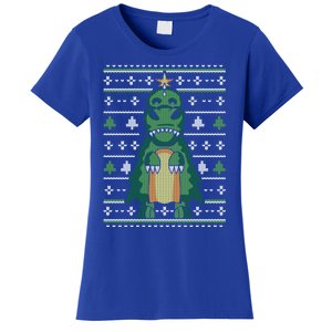 Ugly Sweater Christmas Dinosaur Design Funny Xmas Tree Rex Funny Gift Women's T-Shirt