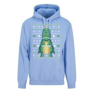 Ugly Sweater Christmas Dinosaur Design Funny Xmas Tree Rex Funny Gift Unisex Surf Hoodie