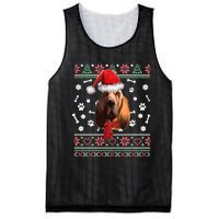 Ugly Sweater Christmas Bloodhound Dog Santa Hat Pajama Mesh Reversible Basketball Jersey Tank