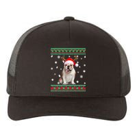 Ugly Sweater Christmas English Bulldog Dog Santa Reindeer Long Sleeve Yupoong Adult 5-Panel Trucker Hat