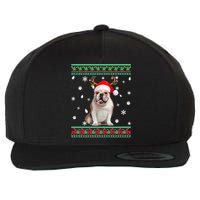 Ugly Sweater Christmas English Bulldog Dog Santa Reindeer Long Sleeve Wool Snapback Cap