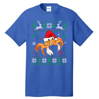 Ugly Sweater Christmas Crab Lover Santa Hat Animals Funny Gift Tall T-Shirt