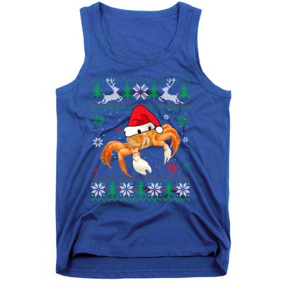 Ugly Sweater Christmas Crab Lover Santa Hat Animals Funny Gift Tank Top