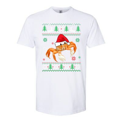 Ugly Sweater Christmas Crab Lover Santa Hat Animals Funny Gift Softstyle CVC T-Shirt