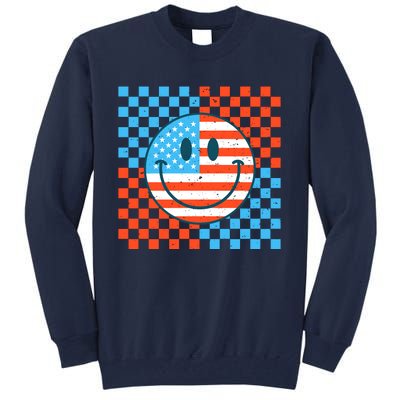 Usa Smiley Checkerboard Tall Sweatshirt