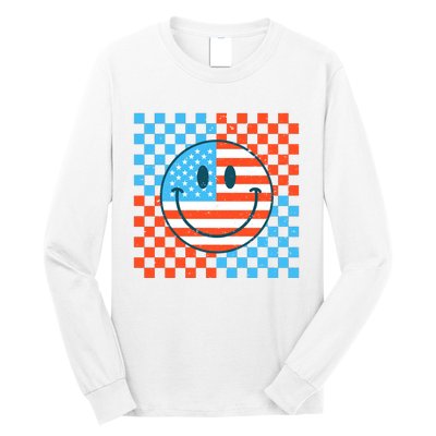 Usa Smiley Checkerboard Long Sleeve Shirt