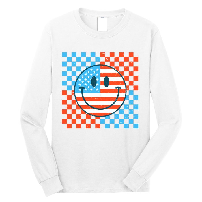 Usa Smiley Checkerboard Long Sleeve Shirt