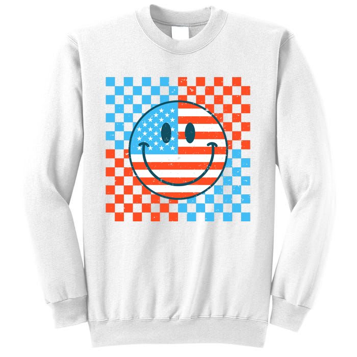 Usa Smiley Checkerboard Sweatshirt