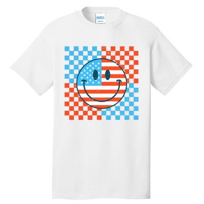 Usa Smiley Checkerboard Tall T-Shirt