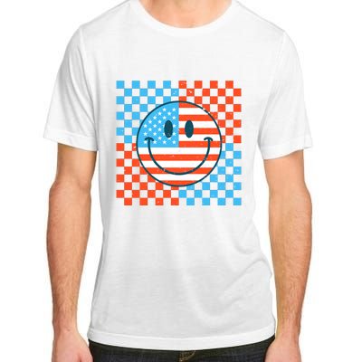 Usa Smiley Checkerboard Adult ChromaSoft Performance T-Shirt