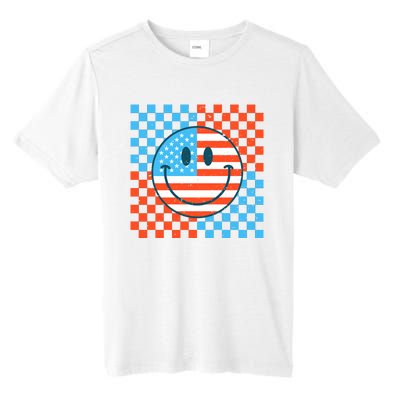 Usa Smiley Checkerboard Tall Fusion ChromaSoft Performance T-Shirt