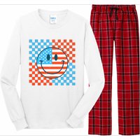 Usa Smiley Checkerboard Long Sleeve Pajama Set