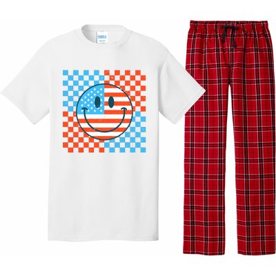 Usa Smiley Checkerboard Pajama Set