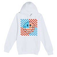 Usa Smiley Checkerboard Premium Pullover Hoodie