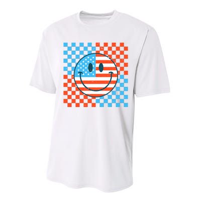 Usa Smiley Checkerboard Performance Sprint T-Shirt