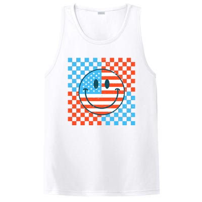 Usa Smiley Checkerboard PosiCharge Competitor Tank