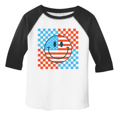 Usa Smiley Checkerboard Toddler Fine Jersey T-Shirt