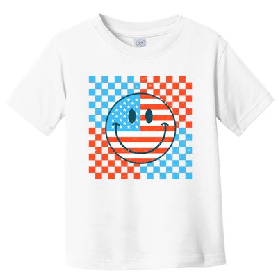 Usa Smiley Checkerboard Toddler T-Shirt