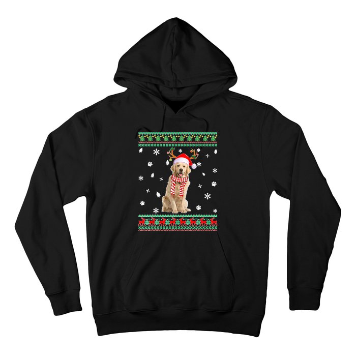 Ugly Sweater Christmas Golden Retriever Dog Santa Reindeer Hoodie