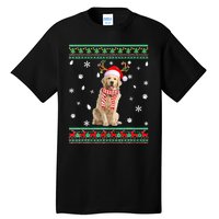 Ugly Sweater Christmas Golden Retriever Dog Santa Reindeer Tall T-Shirt