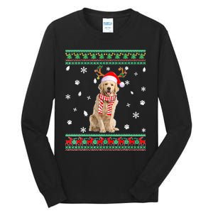 Ugly Sweater Christmas Golden Retriever Dog Santa Reindeer Tall Long Sleeve T-Shirt