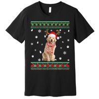 Ugly Sweater Christmas Golden Retriever Dog Santa Reindeer Premium T-Shirt