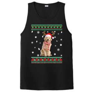 Ugly Sweater Christmas Golden Retriever Dog Santa Reindeer PosiCharge Competitor Tank