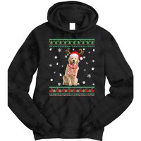 Ugly Sweater Christmas Golden Retriever Dog Santa Reindeer Tie Dye Hoodie